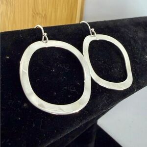 IPPOLITA Sterling Silver Open Circle Wavy Disc Dangle Drop Earrings